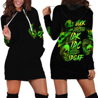 Stuck Between Idk Idc And Idgaf Skull Hoodie Dress - Wonder Print Shop