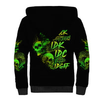 Stuck Between Idk Idc And Idgaf Skull Sherpa Hoodie - Wonder Print Shop