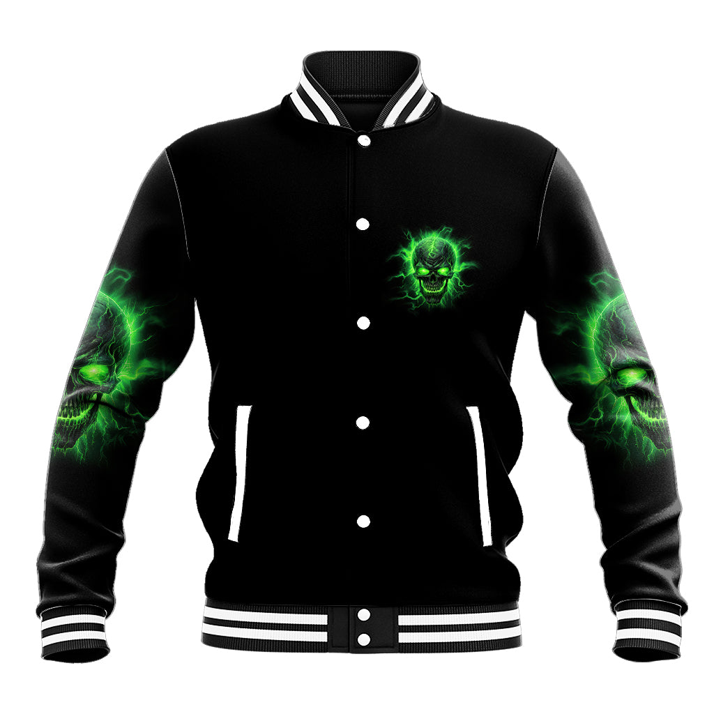 Heaven Don't Want Me Mad Skull Baseball Jacket - Wonder Print Shop