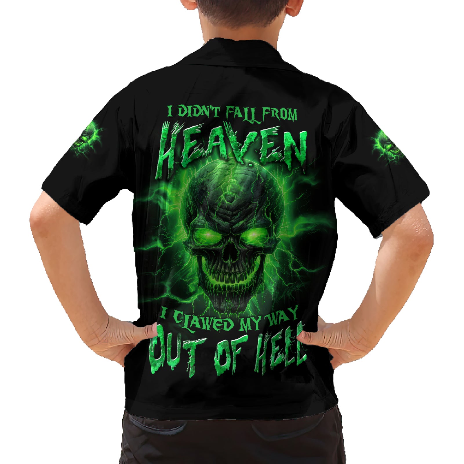 Heaven Don't Want Me Mad Skull Kid Hawaiian Shirt - Wonder Print Shop