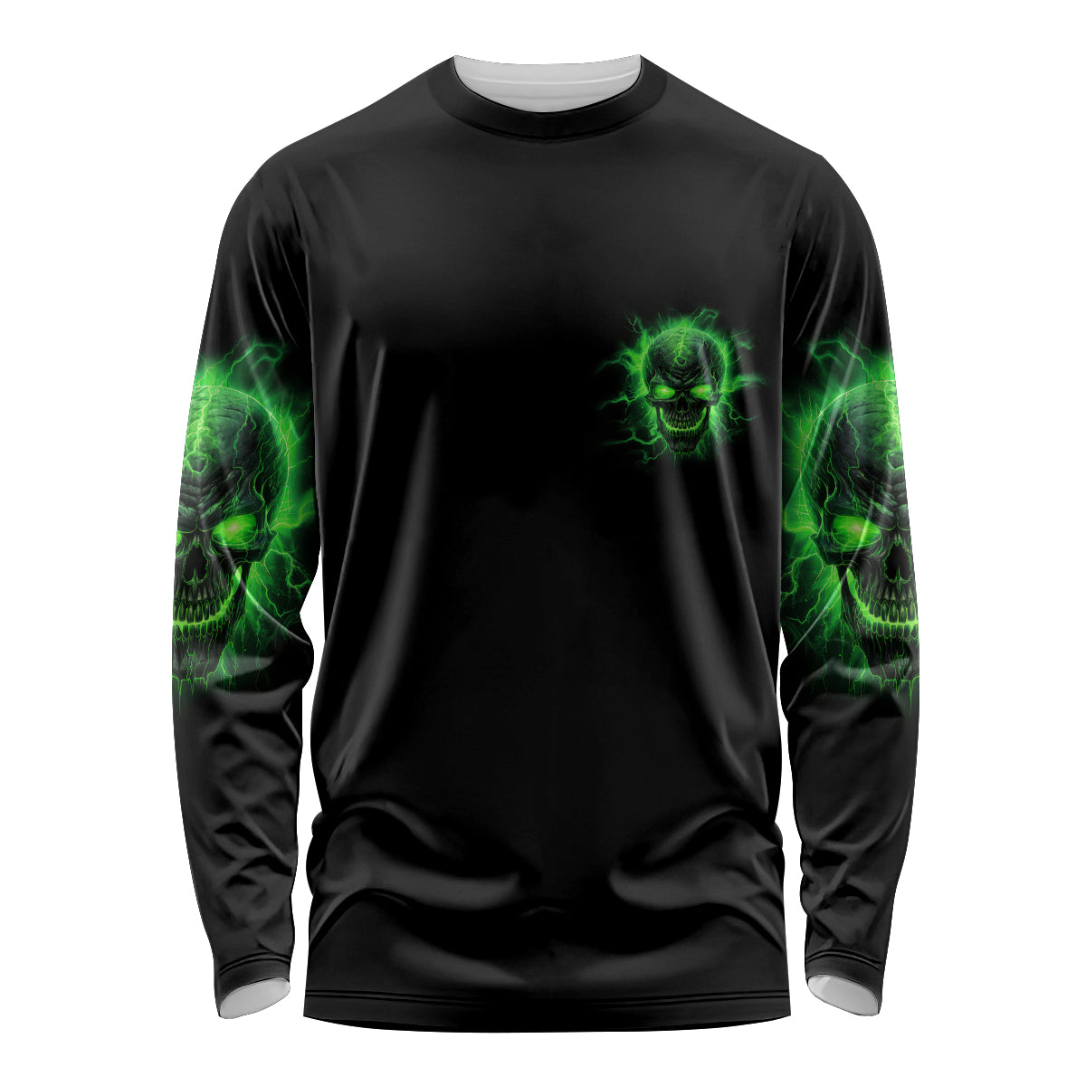Heaven Don't Want Me Mad Skull Long Sleeve Shirt - Wonder Print Shop