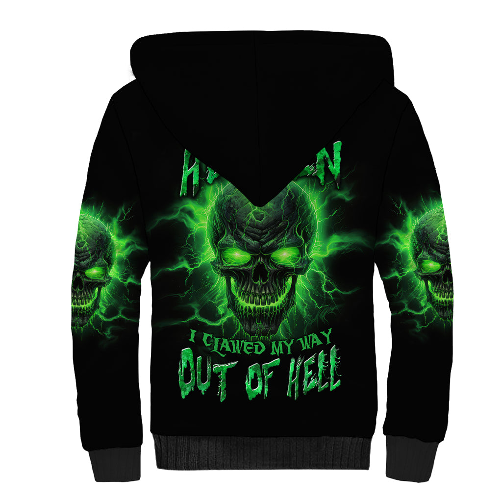 Heaven Don't Want Me Mad Skull Sherpa Hoodie - Wonder Print Shop