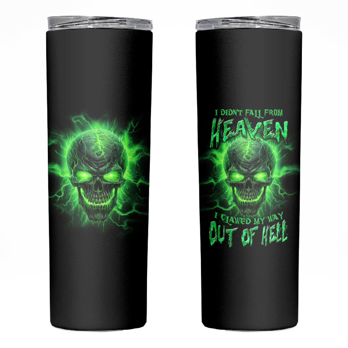 Heaven Don't Want Me Mad Skull Skinny Tumbler - Wonder Print Shop