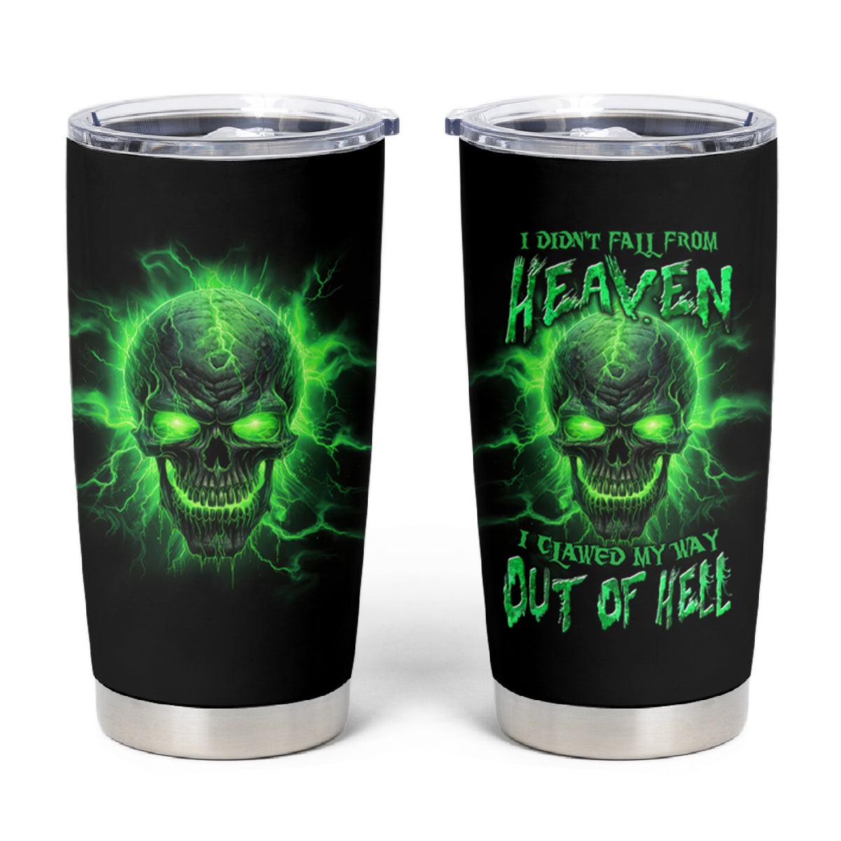 Heaven Don't Want Me Mad Skull Tumbler Cup - Wonder Print Shop