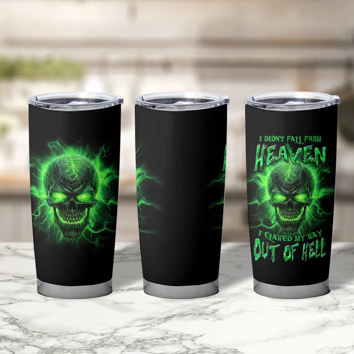 Heaven Don't Want Me Mad Skull Tumbler Cup - Wonder Print Shop