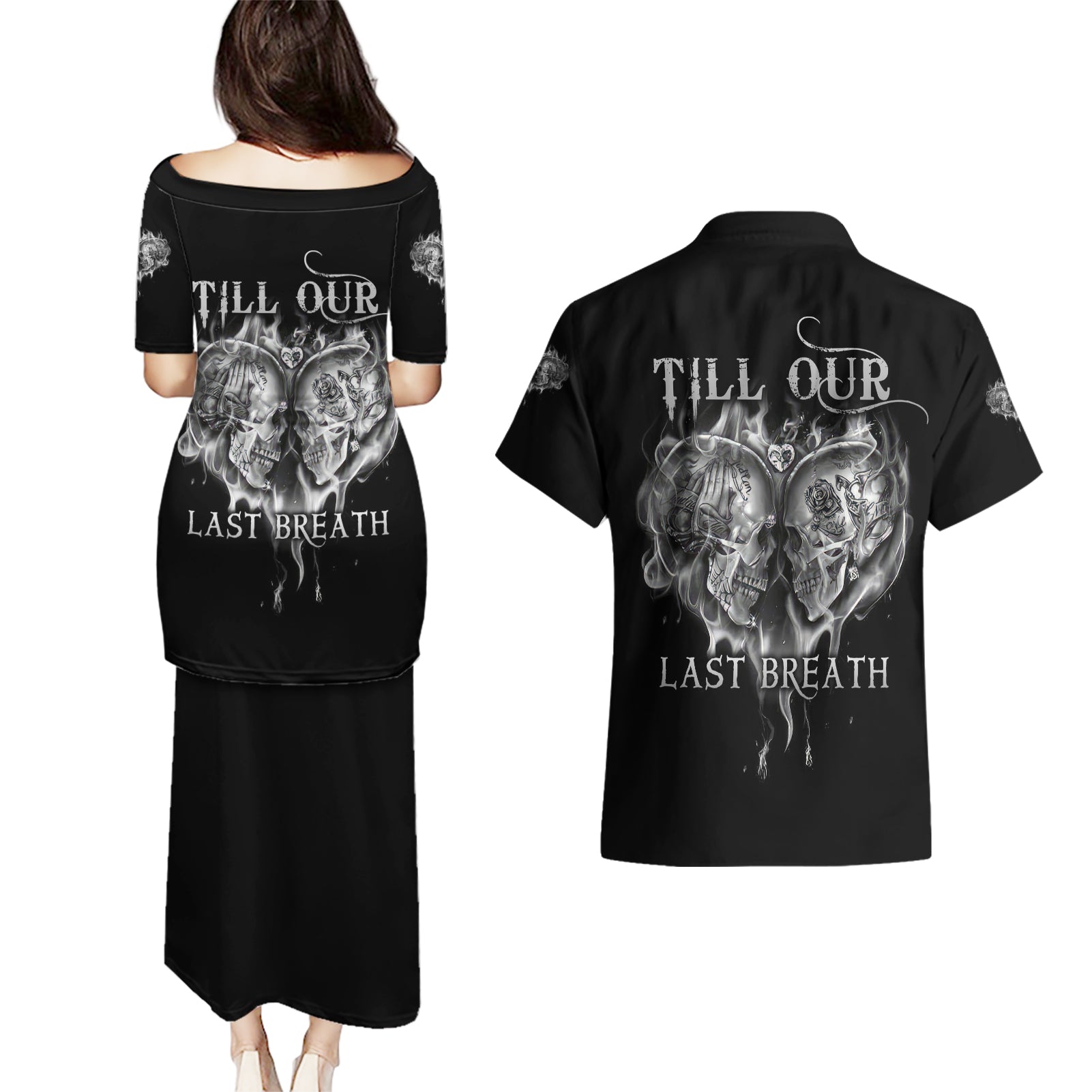 From Our First Kiss Till Our Last Breath Couple Couples Matching Puletasi Dress and Hawaiian Shirt - Wonder Print Shop