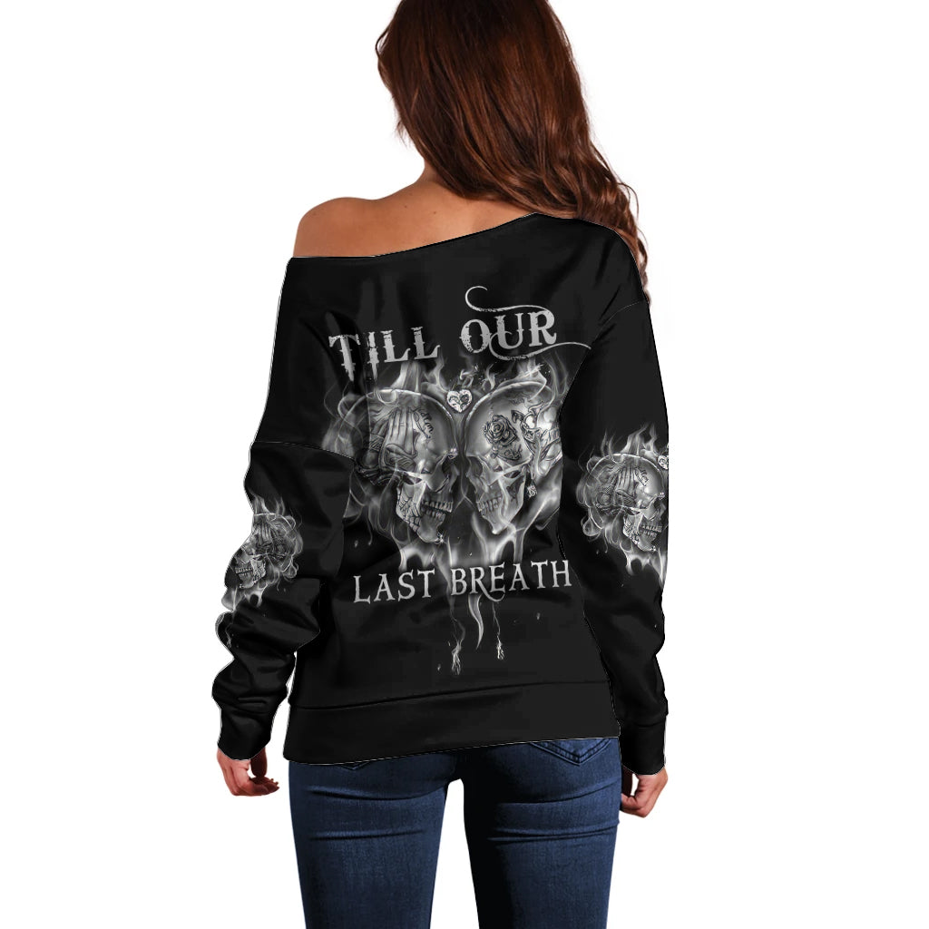 From Our First Kiss Till Our Last Breath Couple Off Shoulder Sweater - Wonder Print Shop