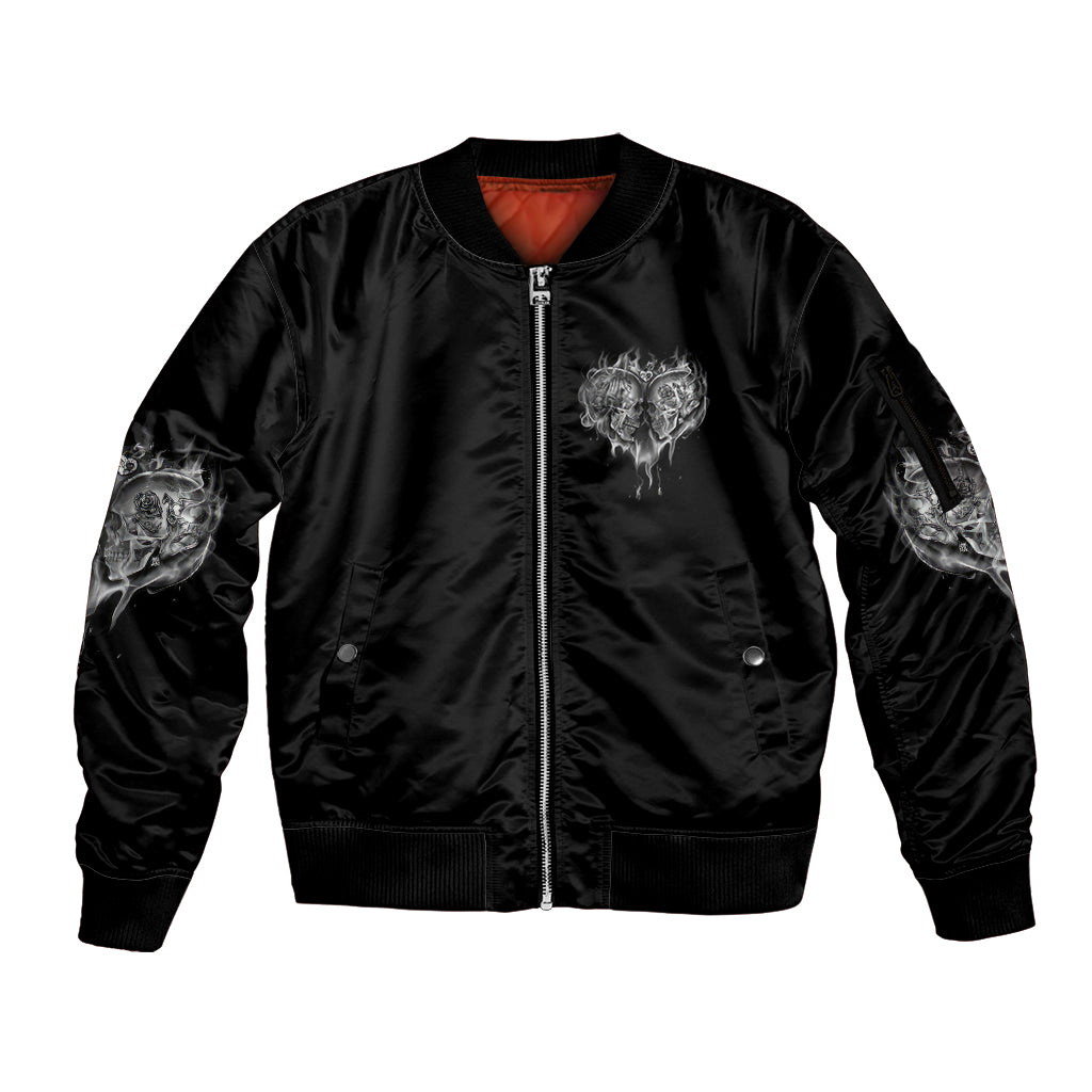 From Our First Kiss Till Our Last Breath Couple Sleeve Zip Bomber Jacket - Wonder Print Shop