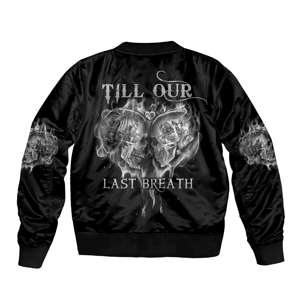 From Our First Kiss Till Our Last Breath Couple Sleeve Zip Bomber Jacket - Wonder Print Shop