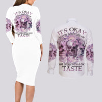 It's Okay If You Don't Like Me Couples Matching Long Sleeve Bodycon Dress and Long Sleeve Button Shirt - Wonder Print Shop