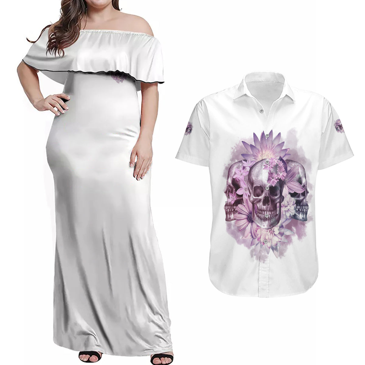 It's Okay If You Don't Like Me Couples Matching Off Shoulder Maxi Dress and Hawaiian Shirt - Wonder Print Shop