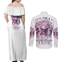 It's Okay If You Don't Like Me Couples Matching Off Shoulder Maxi Dress and Long Sleeve Button Shirt - Wonder Print Shop