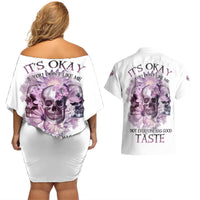 It's Okay If You Don't Like Me Couples Matching Off Shoulder Short Dress and Hawaiian Shirt - Wonder Print Shop