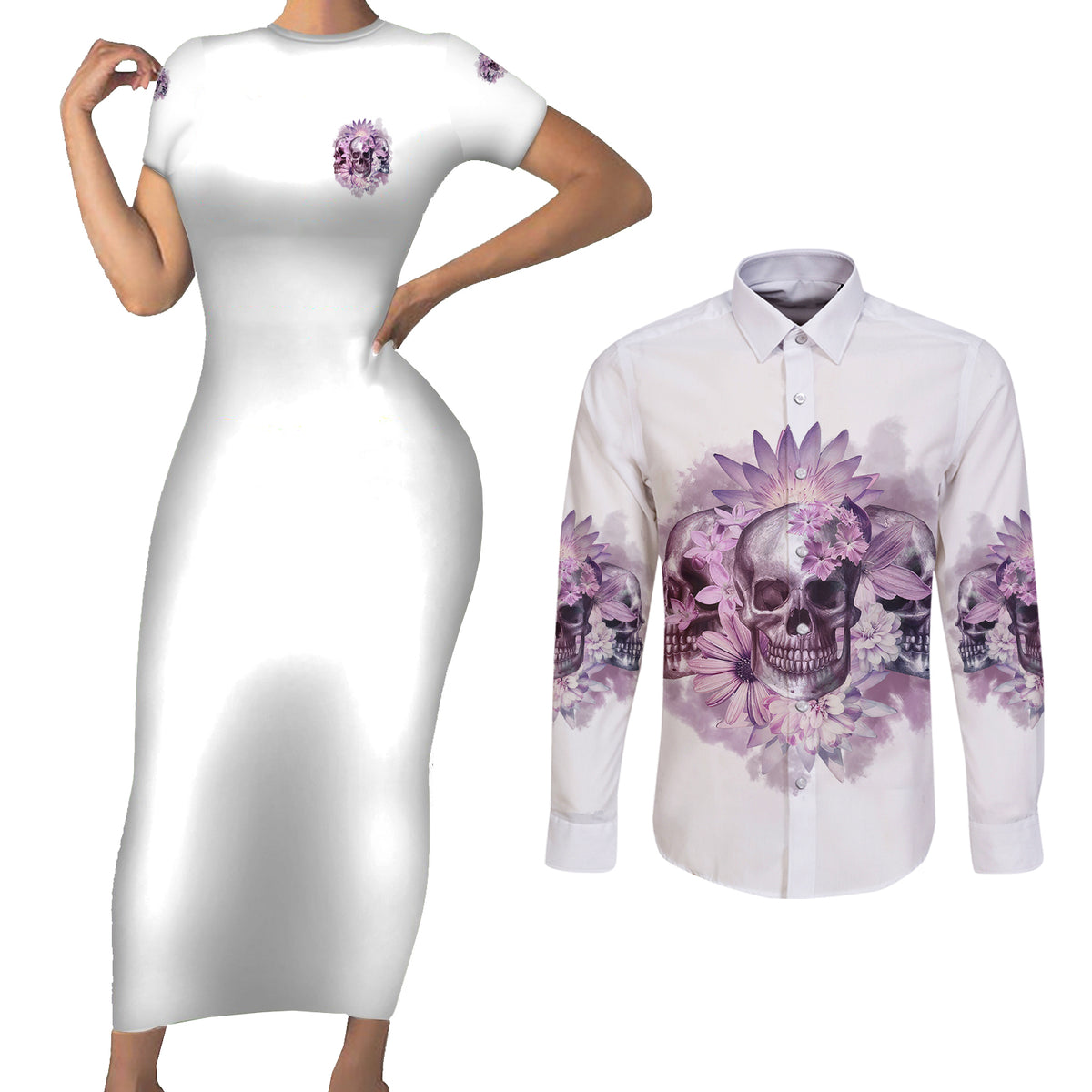 It's Okay If You Don't Like Me Couples Matching Short Sleeve Bodycon Dress and Long Sleeve Button Shirt - Wonder Print Shop