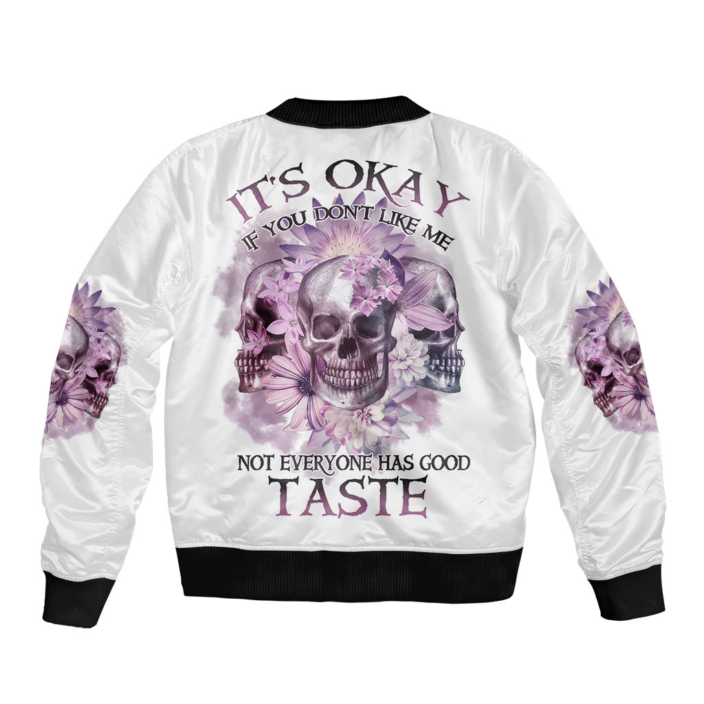 It's Okay If You Don't Like Me Sleeve Zip Bomber Jacket - Wonder Print Shop