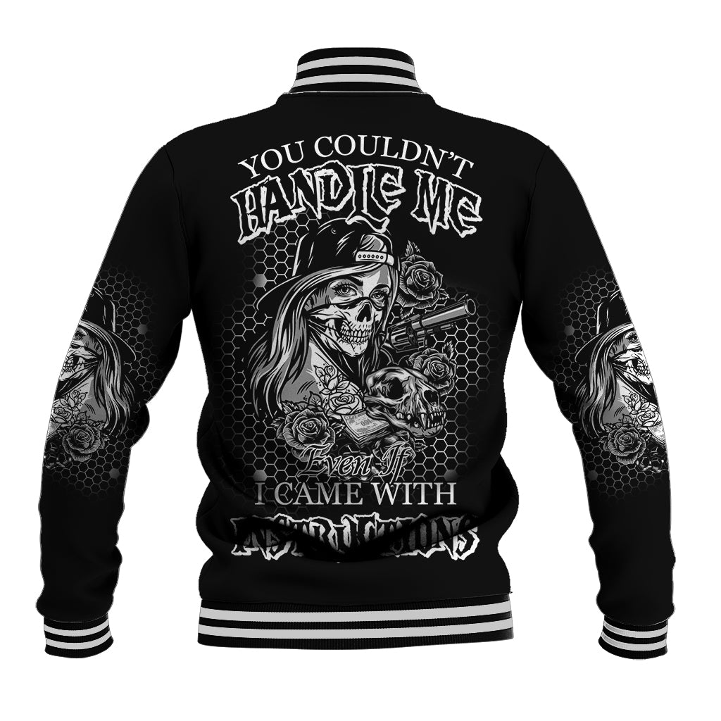 You Couldn't Handle Me B & W Baseball Jacket - Wonder Print Shop