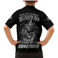 You Couldn't Handle Me B & W Family Matching Mermaid Dress and Hawaiian Shirt - Wonder Print Shop