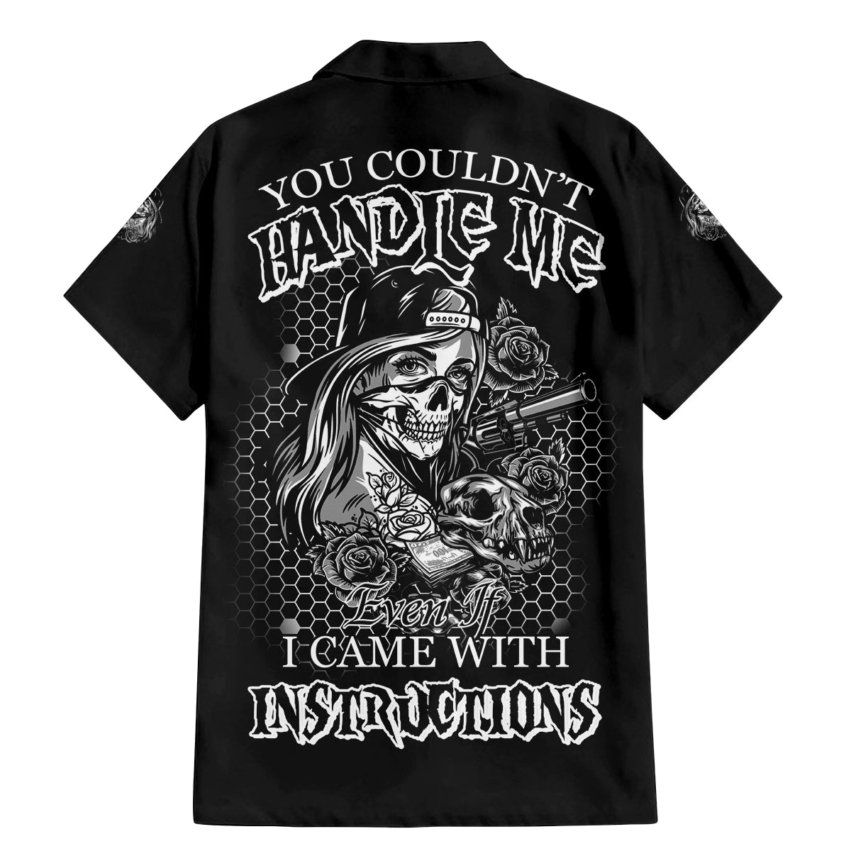 You Couldn't Handle Me B & W Family Matching Mermaid Dress and Hawaiian Shirt - Wonder Print Shop