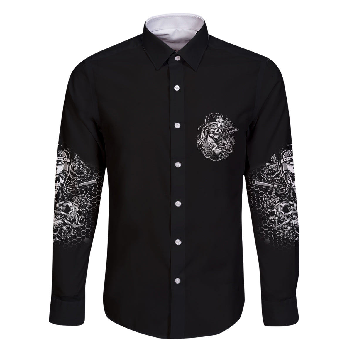 You Couldn't Handle Me B & W Family Matching Off Shoulder Long Sleeve Dress and Hawaiian Shirt - Wonder Print Shop