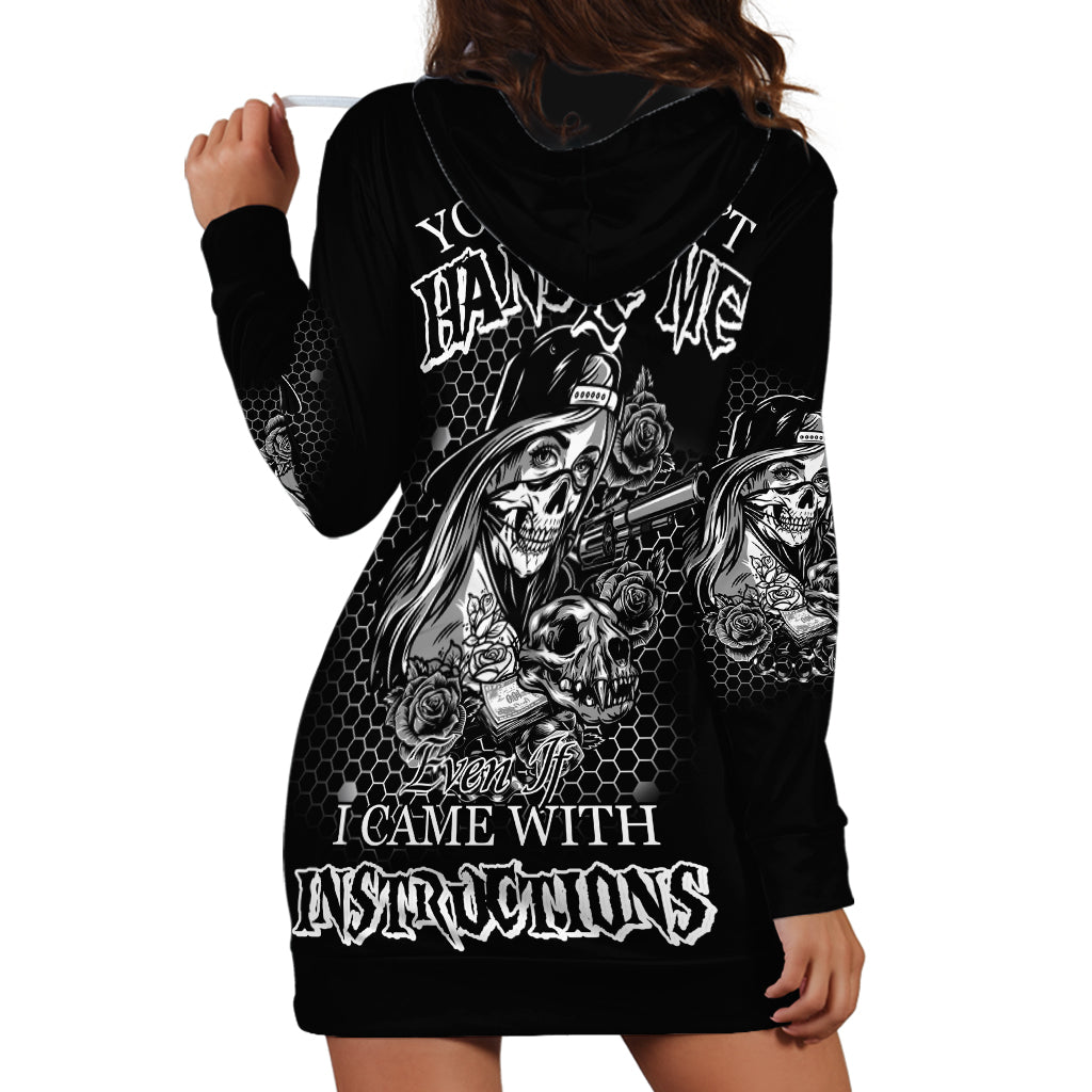 You Couldn't Handle Me B & W Hoodie Dress - Wonder Print Shop