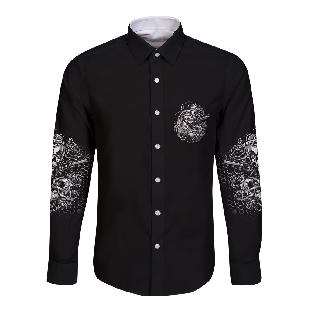 You Couldn't Handle Me B & W Long Sleeve Button Shirt - Wonder Print Shop