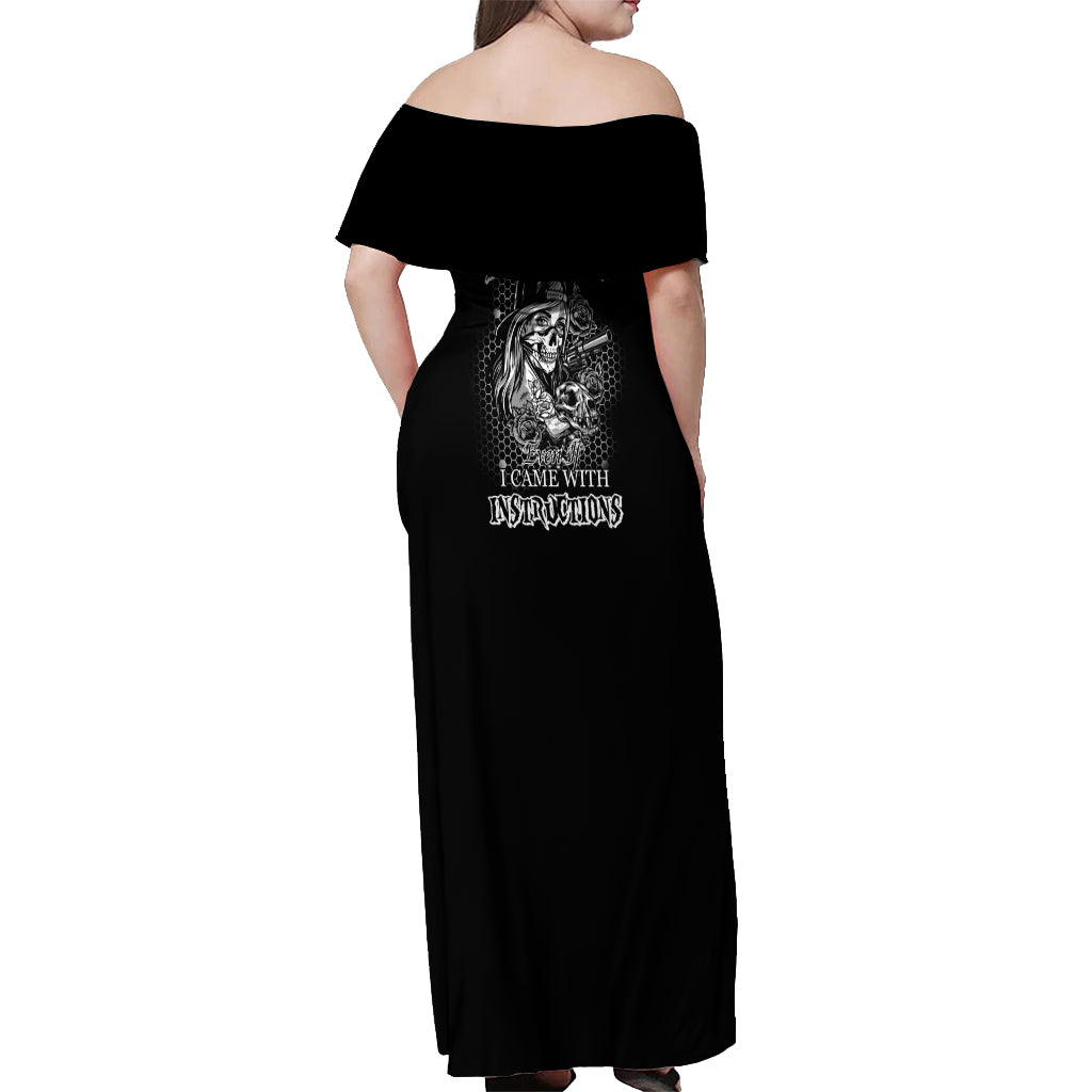 You Couldn't Handle Me B & W Off Shoulder Maxi Dress - Wonder Print Shop