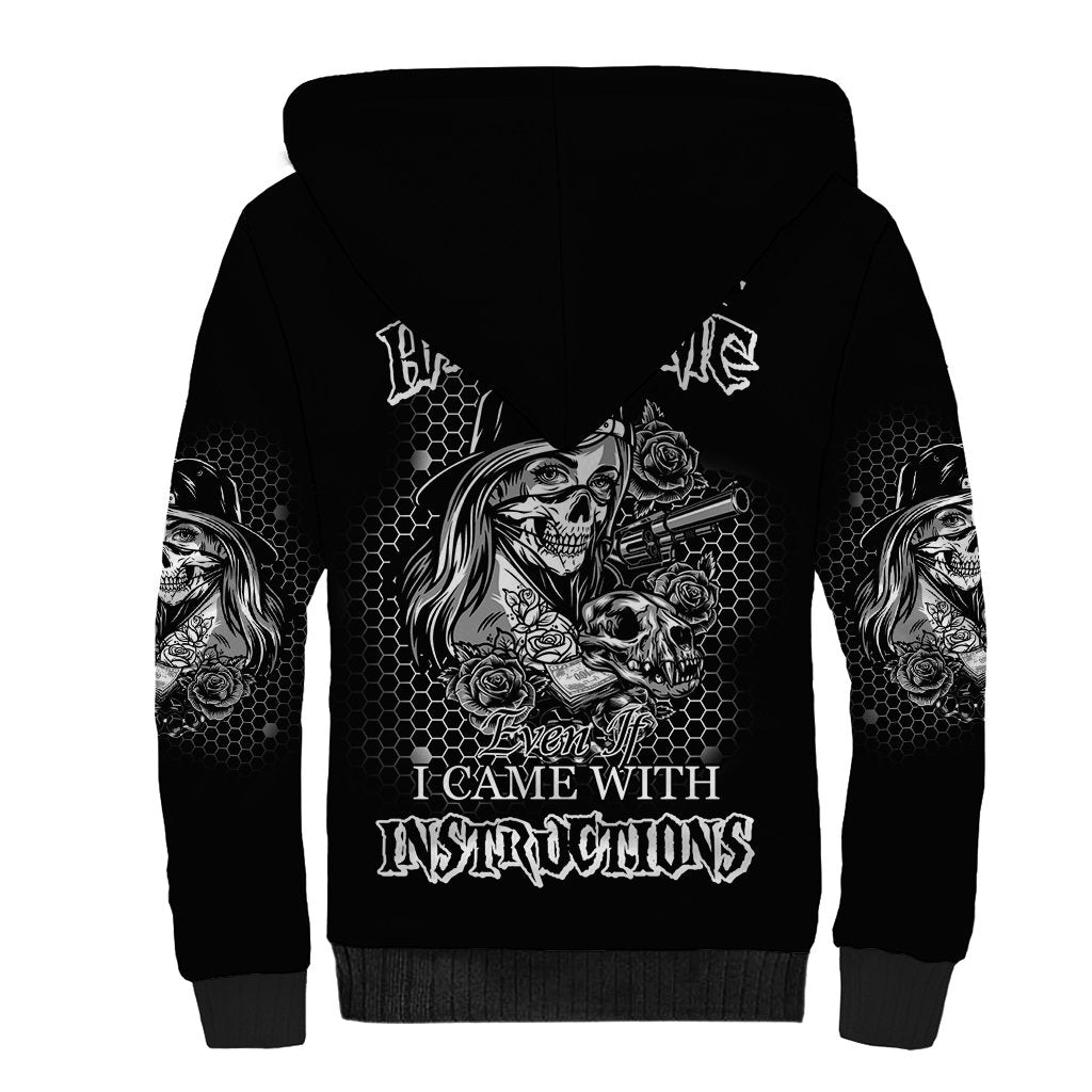 You Couldn't Handle Me B & W Sherpa Hoodie - Wonder Print Shop