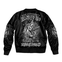 You Couldn't Handle Me B & W Sleeve Zip Bomber Jacket - Wonder Print Shop