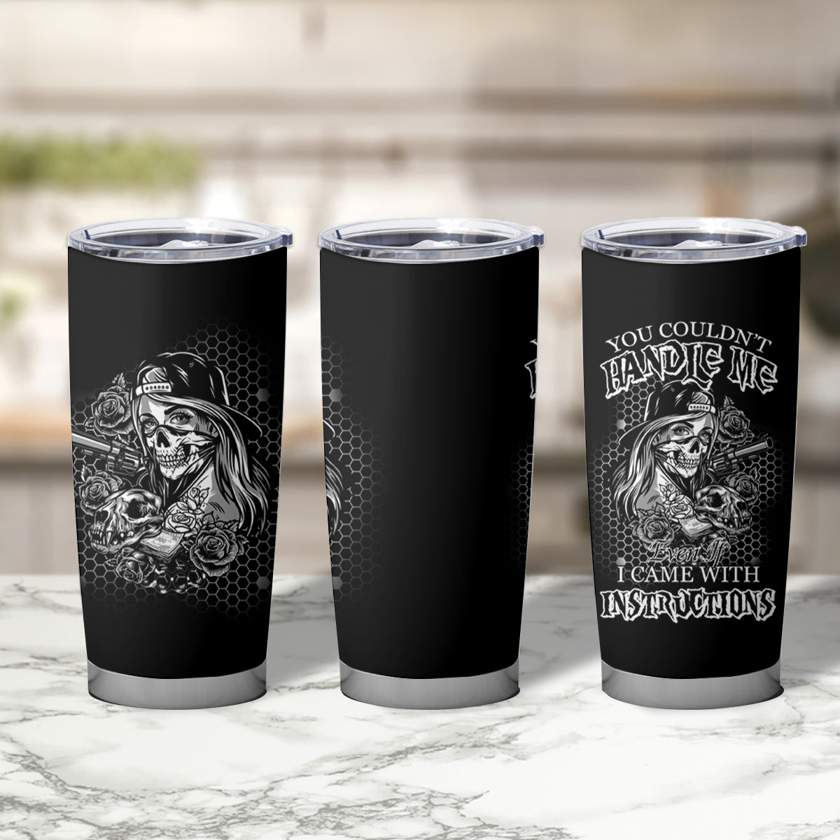 You Couldn't Handle Me B & W Tumbler Cup - Wonder Print Shop