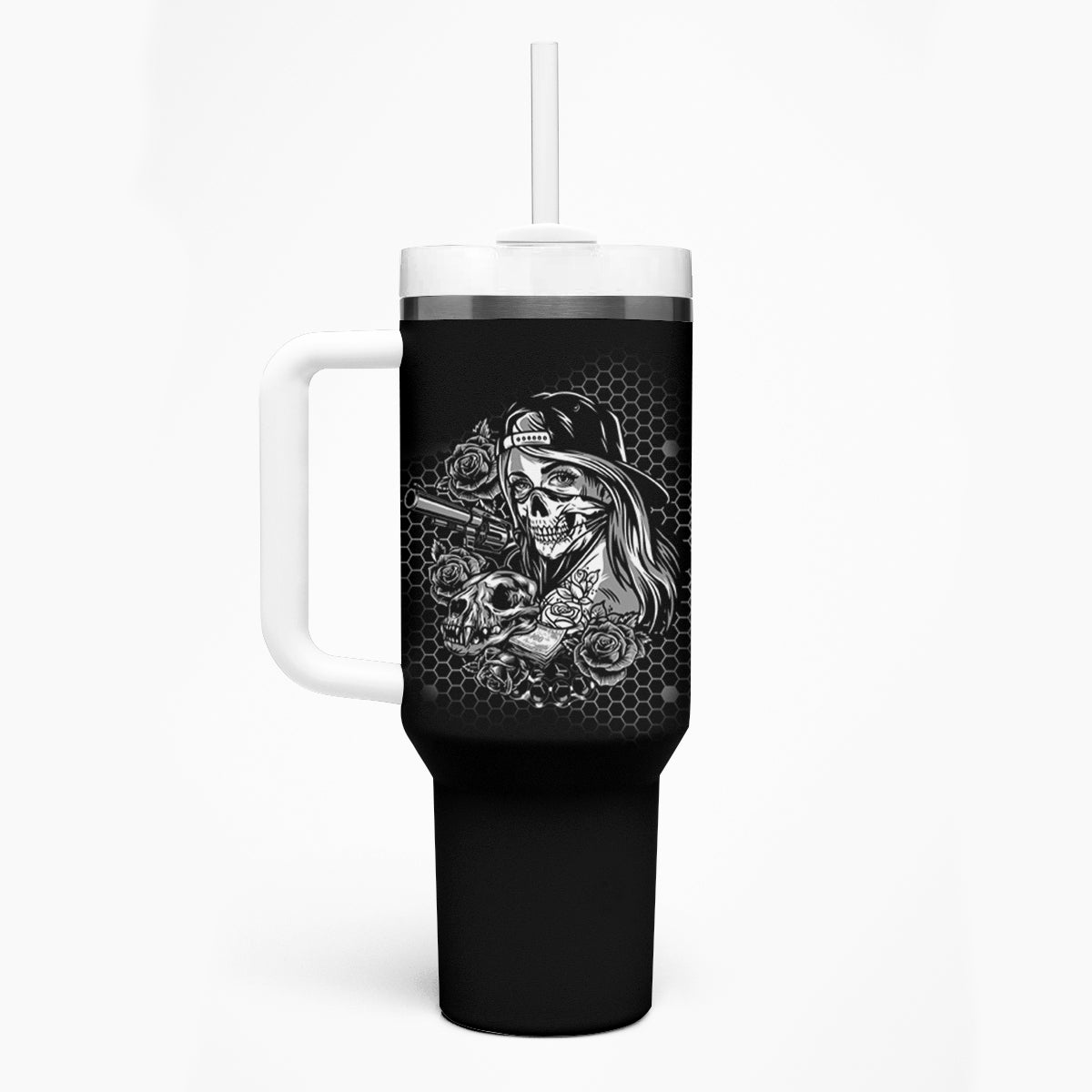 You Couldn't Handle Me B & W Tumbler With Handle - Wonder Print Shop