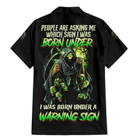 Warning Sign Skull Reaper Family Matching Mermaid Dress and Hawaiian Shirt - Wonder Print Shop