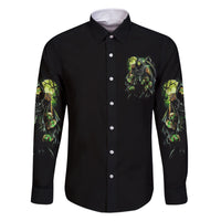 Warning Sign Skull Reaper Family Matching Short Sleeve Bodycon Dress and Hawaiian Shirt - Wonder Print Shop