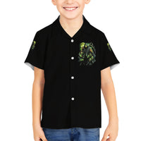 Warning Sign Skull Reaper Family Matching Short Sleeve Bodycon Dress and Hawaiian Shirt - Wonder Print Shop