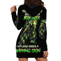 Warning Sign Skull Reaper Hoodie Dress - Wonder Print Shop
