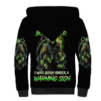 Warning Sign Skull Reaper Sherpa Hoodie - Wonder Print Shop