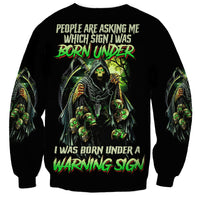 Warning Sign Skull Reaper Sweatshirt - Wonder Print Shop
