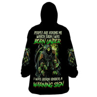 Warning Sign Skull Reaper Wearable Blanket Hoodie - Wonder Print Shop