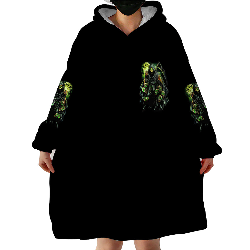 Warning Sign Skull Reaper Wearable Blanket Hoodie - Wonder Print Shop