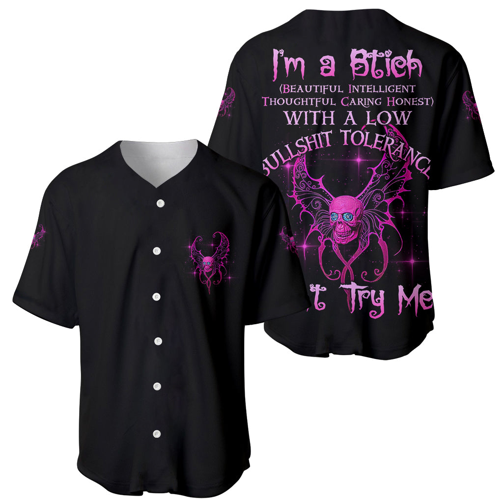 I'm A B Don't Try Me Baseball Jersey - Wonder Print Shop