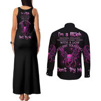 I'm A B Don't Try Me Couples Matching Tank Maxi Dress and Long Sleeve Button Shirt - Wonder Print Shop