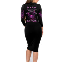 I'm A B Don't Try Me Family Matching Long Sleeve Bodycon Dress and Hawaiian Shirt - Wonder Print Shop
