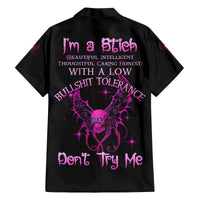 I'm A B Don't Try Me Family Matching Off Shoulder Long Sleeve Dress and Hawaiian Shirt - Wonder Print Shop