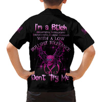 I'm A B Don't Try Me Family Matching Short Sleeve Bodycon Dress and Hawaiian Shirt - Wonder Print Shop