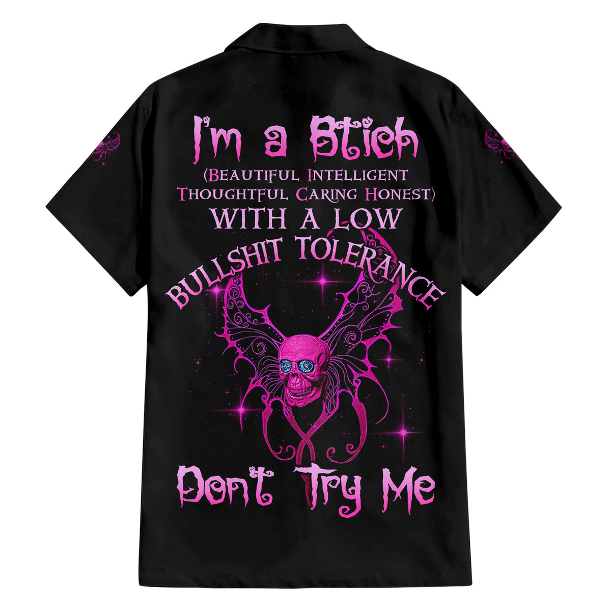 I'm A B Don't Try Me Family Matching Short Sleeve Bodycon Dress and Hawaiian Shirt - Wonder Print Shop