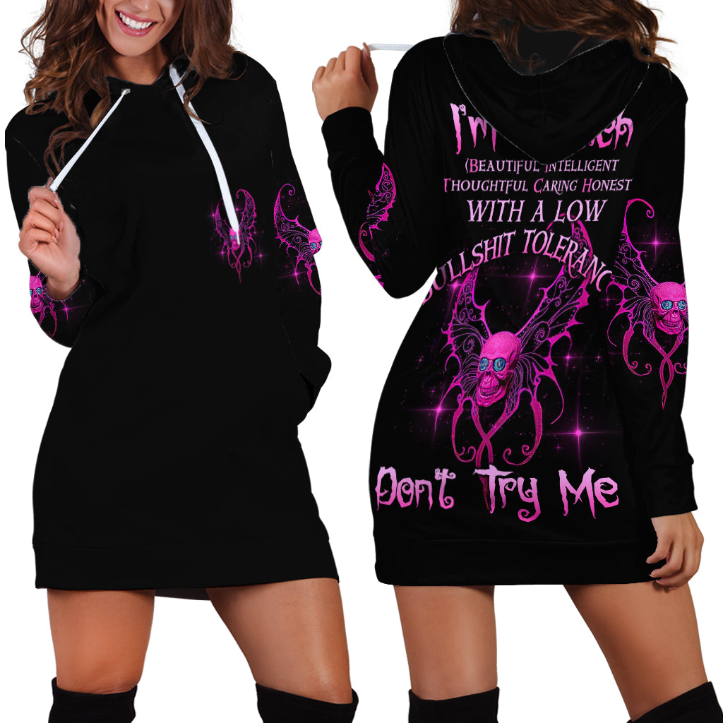 I'm A B Don't Try Me Hoodie Dress - Wonder Print Shop