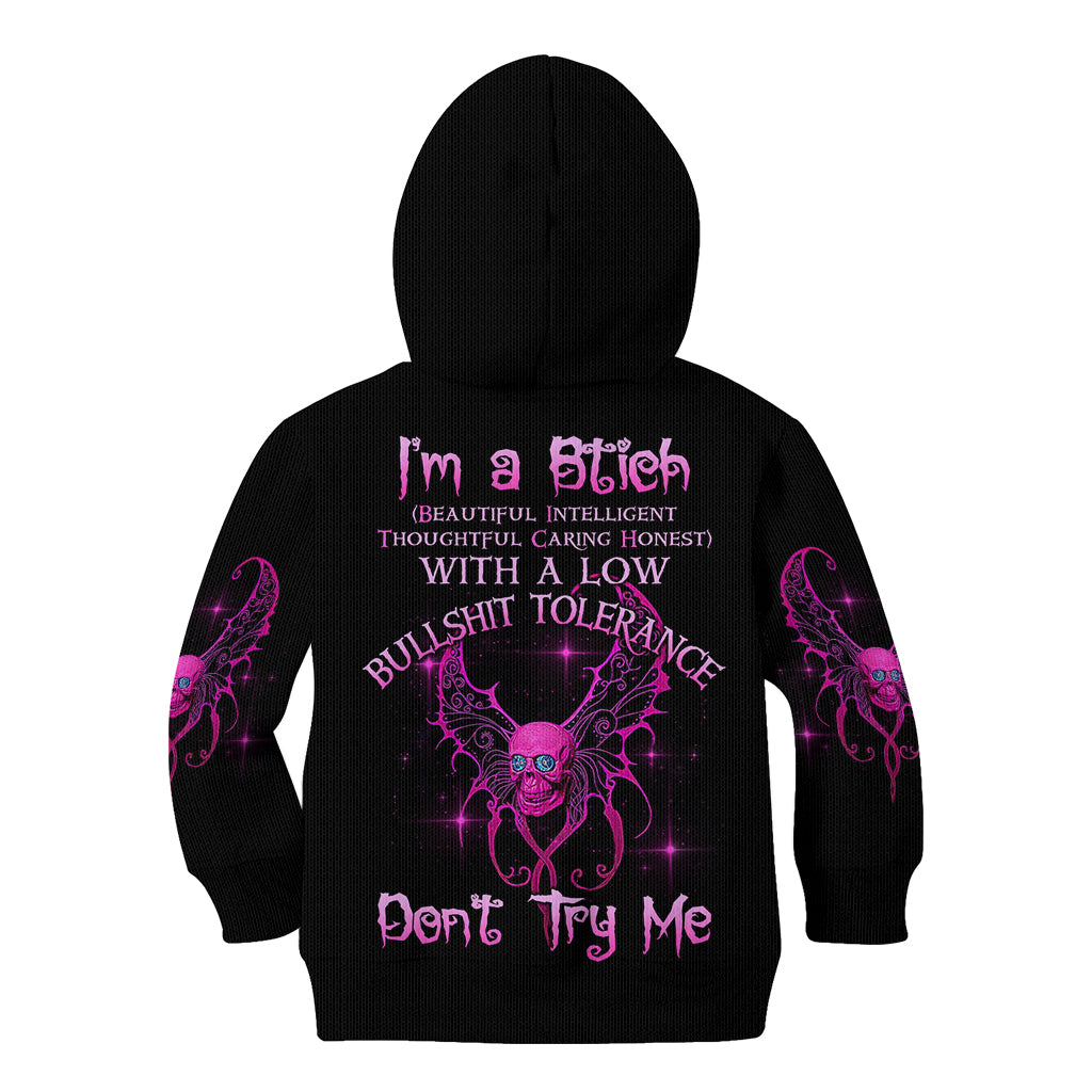 I'm A B Don't Try Me Kid Hoodie - Wonder Print Shop