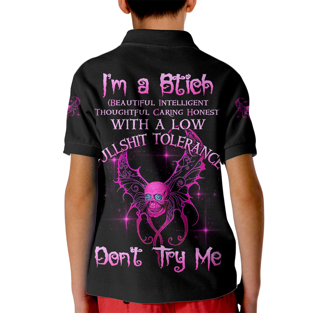 I'm A B Don't Try Me Kid Polo Shirt - Wonder Print Shop
