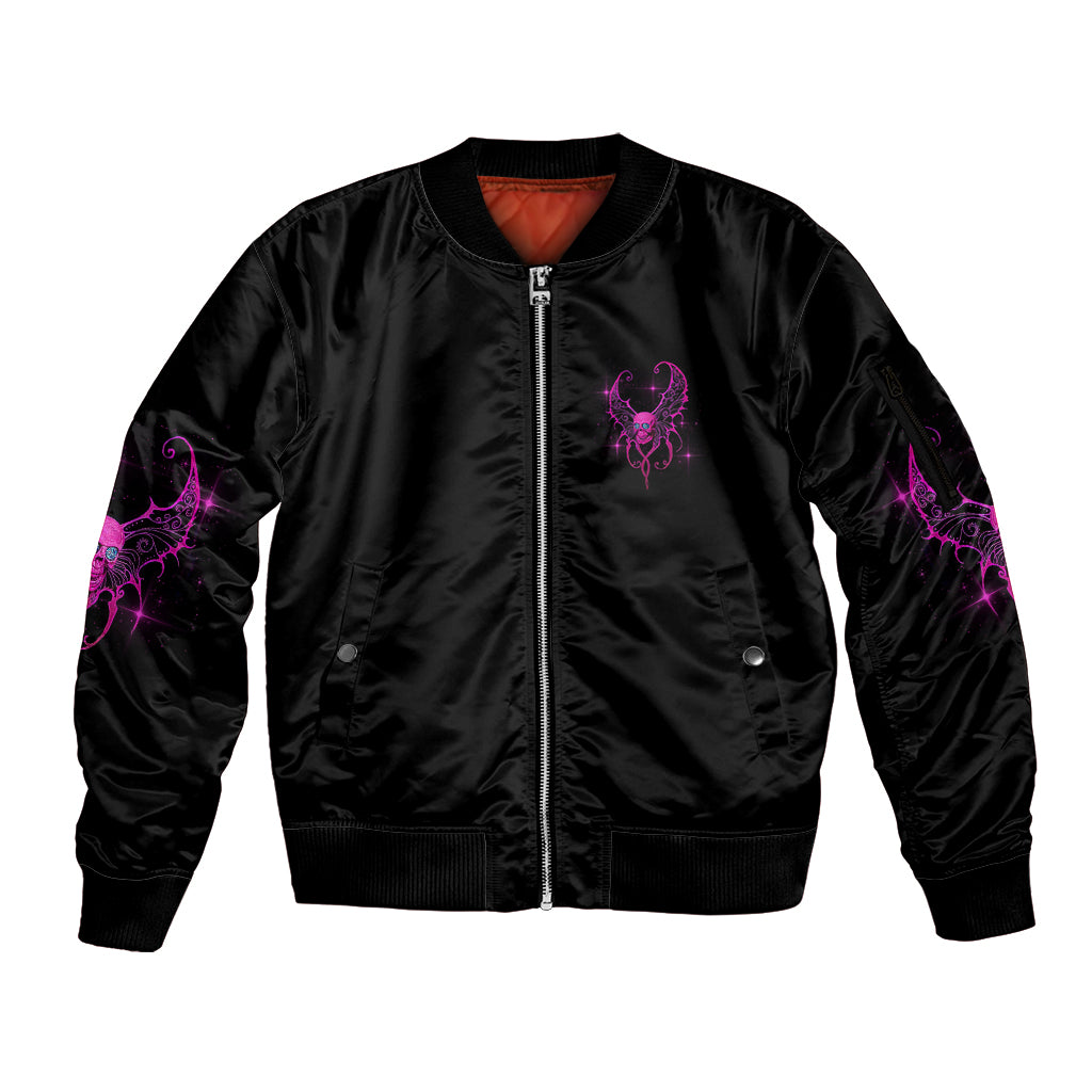 I'm A B Don't Try Me Sleeve Zip Bomber Jacket - Wonder Print Shop