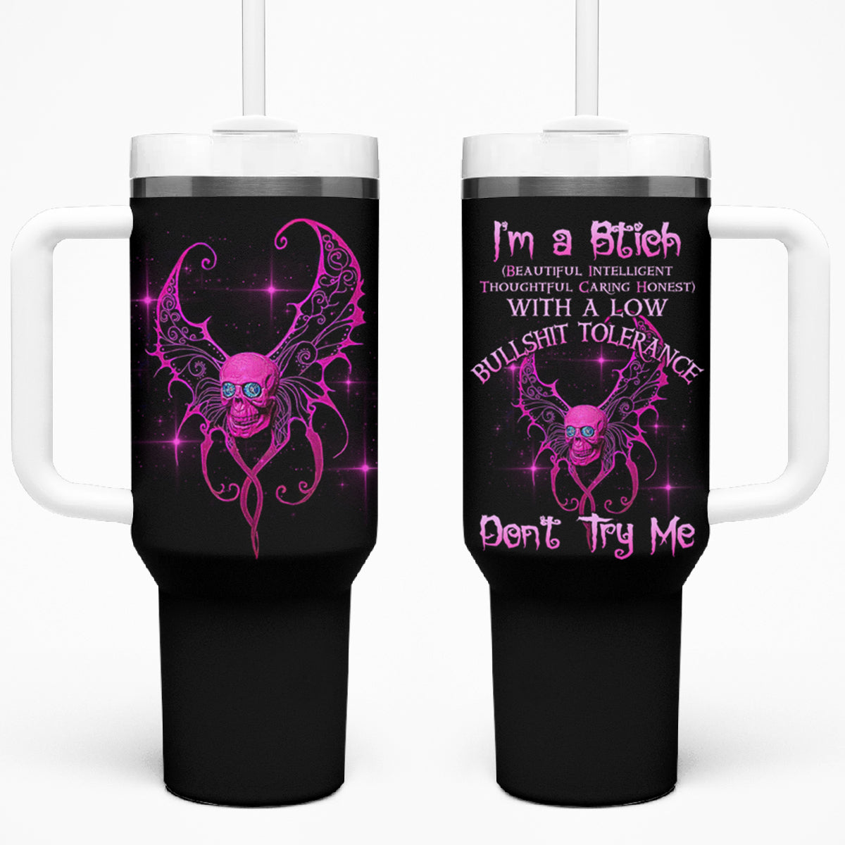 I'm A B Don't Try Me Tumbler With Handle - Wonder Print Shop