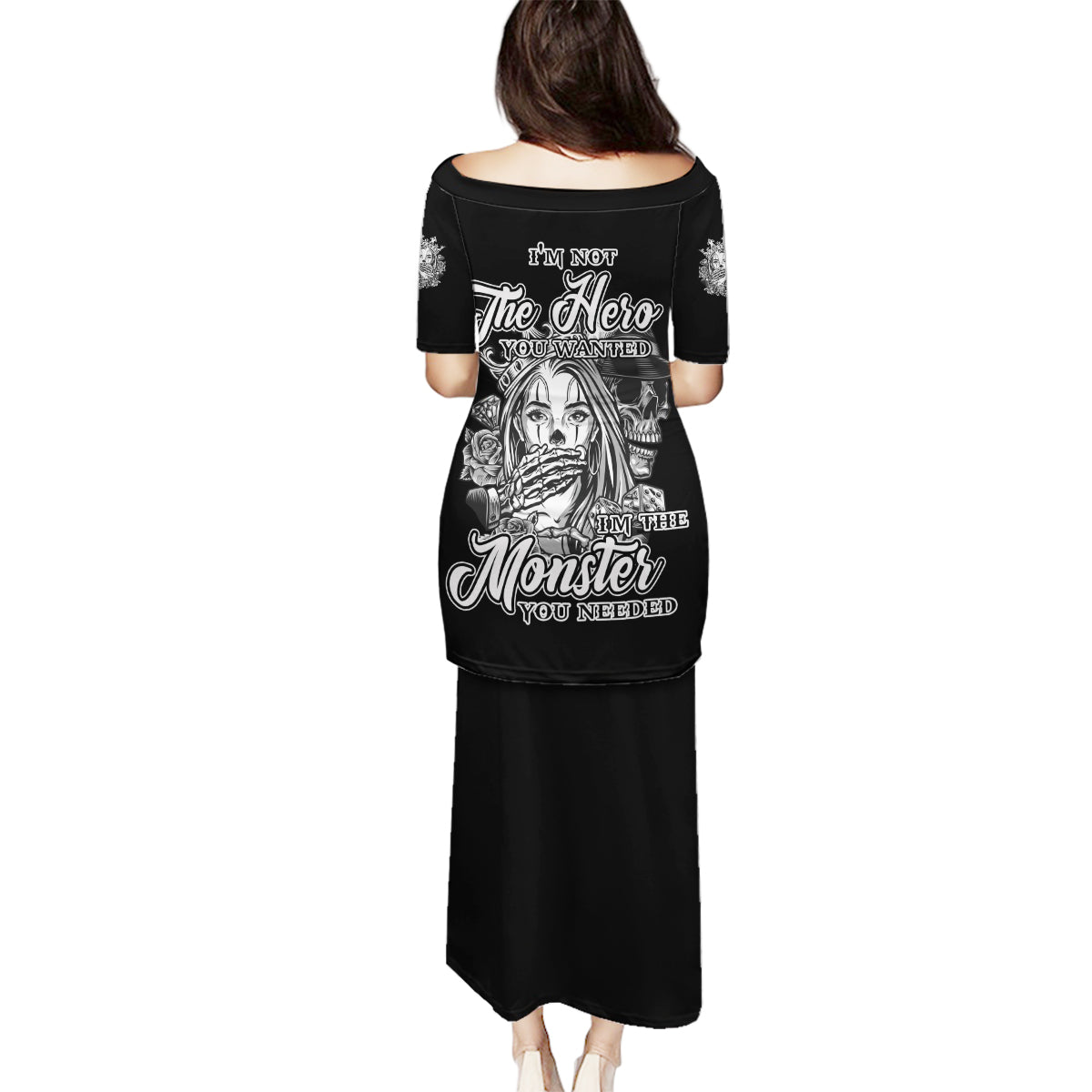 I'm Not The Hero You Want Family Matching Puletasi Dress and Hawaiian Shirt - Wonder Print Shop